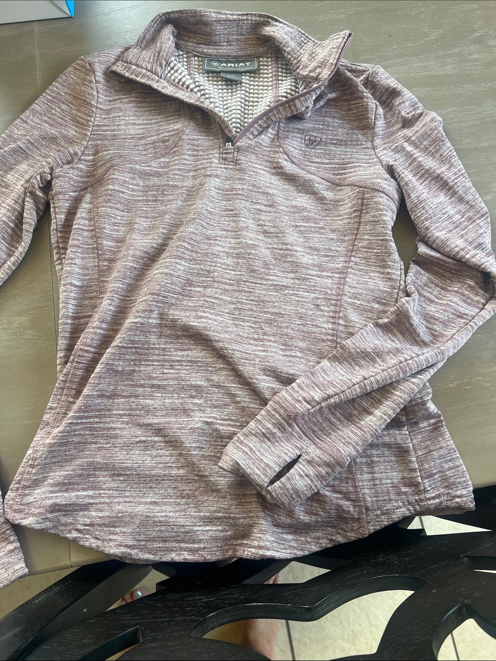 Ariat Mauve Heathered Quarter-Zip Pullover